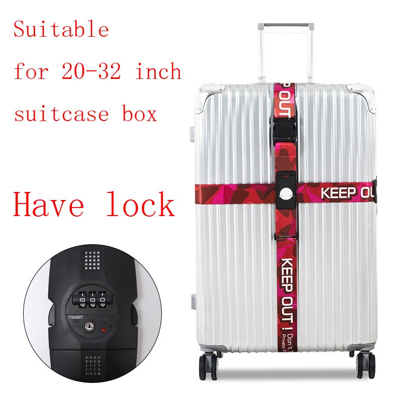 The Luggage rope Cross belt adjustable Travel Suitcase band Luggage elasticity Straps travel accessorie Suitcase box Straps: Have lock H4