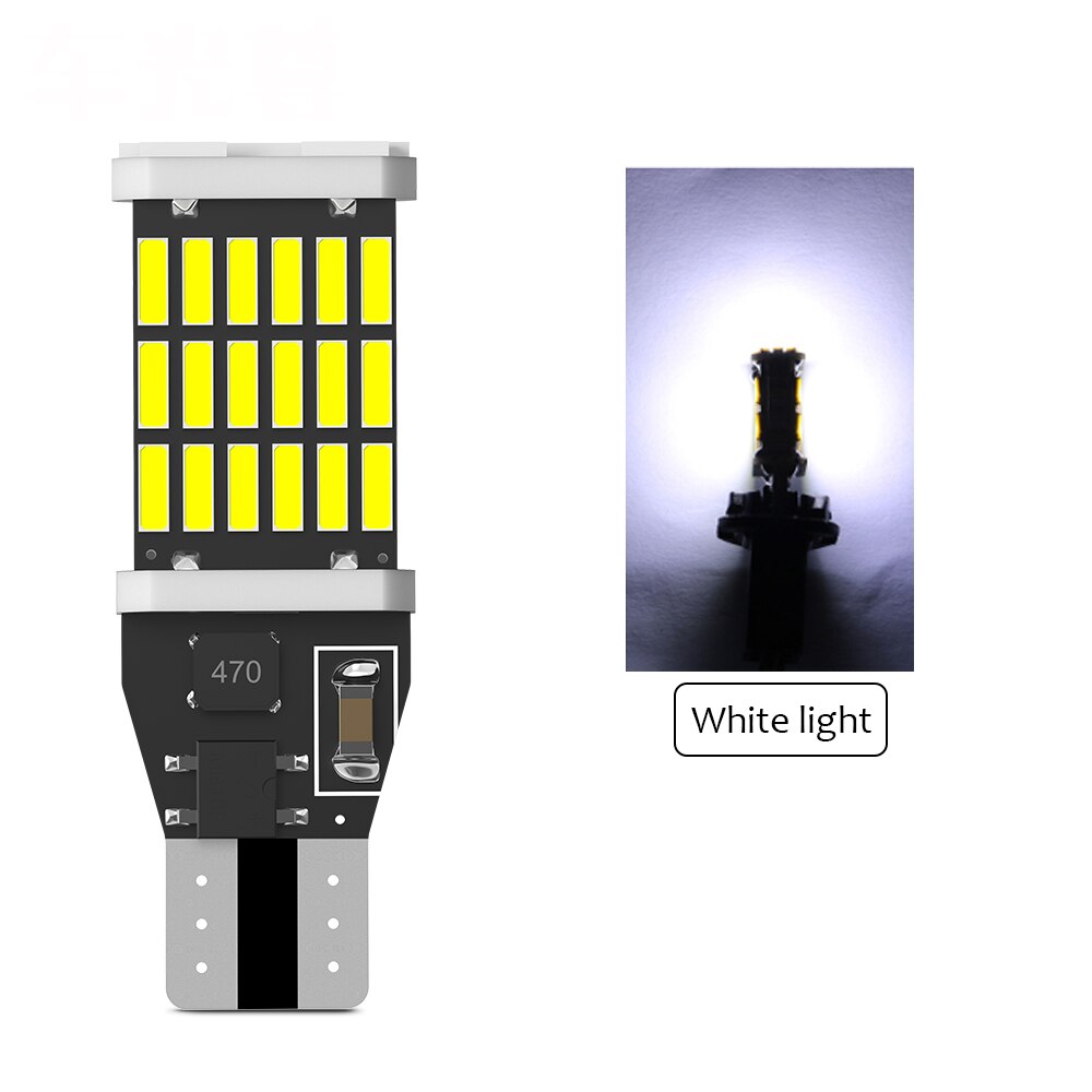 Bombillas LED Canbus T15 W16W WY16W 4014 45SMD para coche, lámpara de marcha atrás, sin Error, blanco, rojo, ámbar, 6000K, 2 uds.: Azul