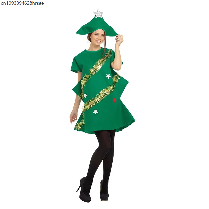 2025, grünes Weihnachtsbaumkostüm für die Familien-Weihnachtsfeier