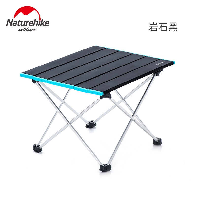 Naturehike Leichtes Kompaktes Roll Up Aluminium Tragbare Outdoor Faltbare Metall Garten Picknick Tisch Folding Camping Tisch Schreibtisch: Black