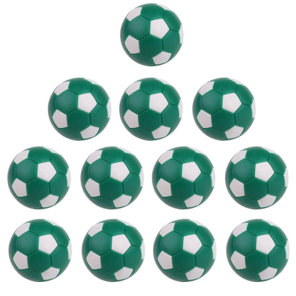 12 stycken fotbollsmaskin plasttillbehör bordsfotbollar 36mm: Grön