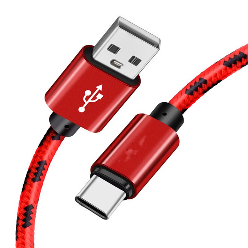 Kabel USB typu C do Xiaomi Redmi Note 7 Mi 9 szybka ładowarka synchronizacja danych kabel USB C do Samsung Galaxy S10 S9 A7 A8 2018 2M 3M długi: Czerwony / 0.25 m