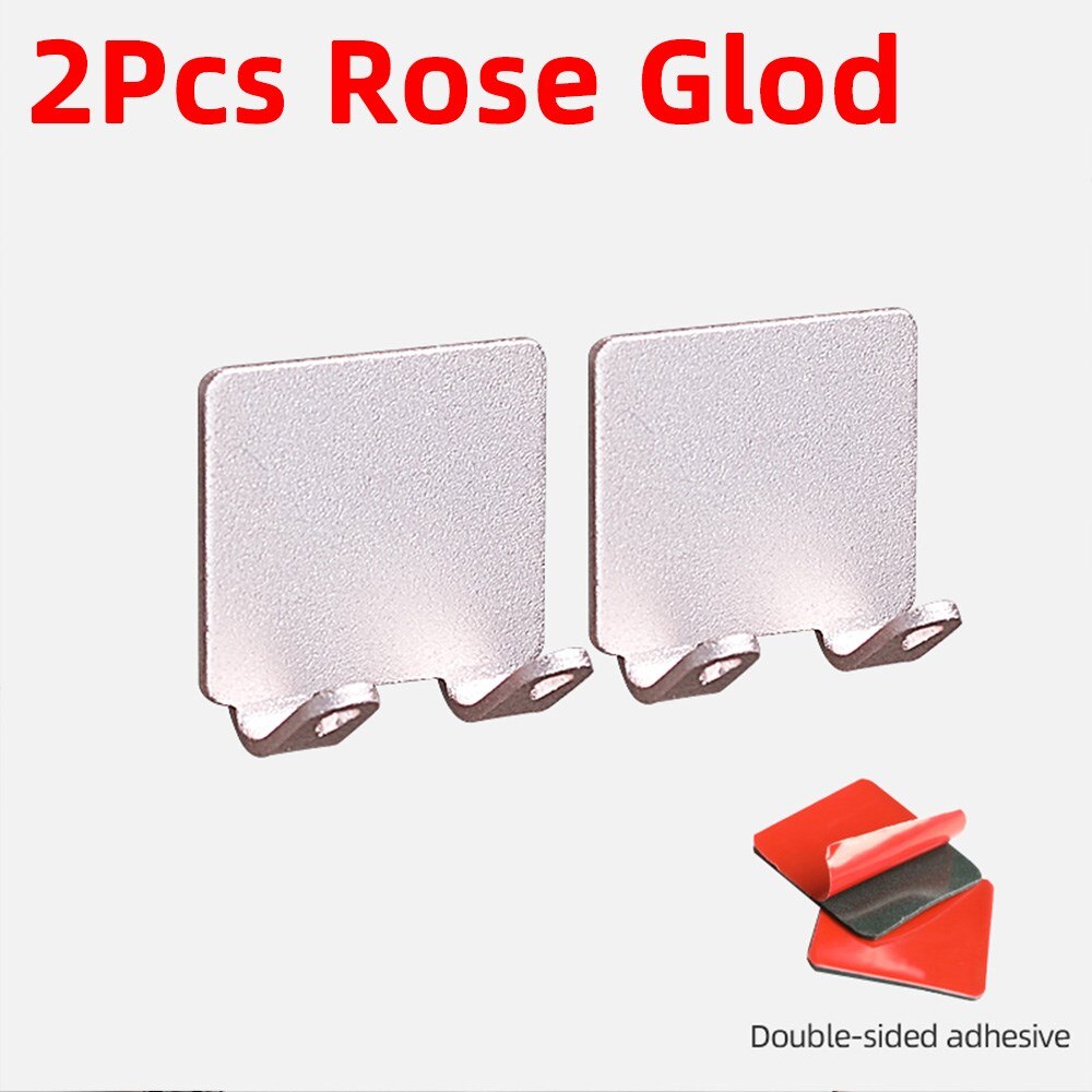 Porte-rasoir mural, crochet de rangement de douche, porte-rasoir de salle de bain, étagère de produits, étagères de rangement de cuisine: 2 Rose Glod