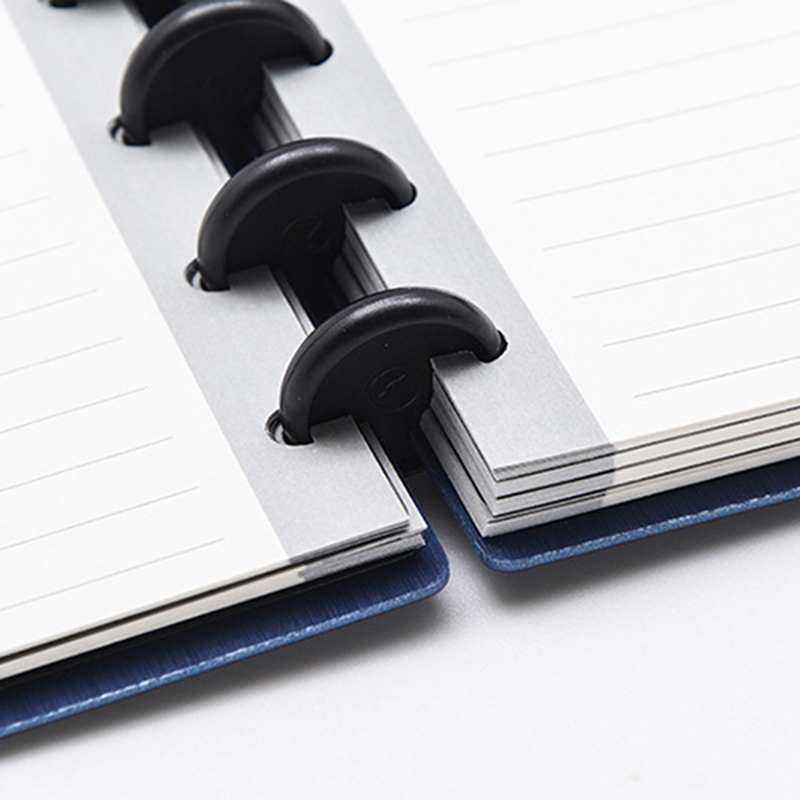 12Pcs Black Binding Discs Plastic Round Buttons Loose-leaf Coil Notebook Disc Arc T Mushroom Hole Binder Buckle Office Supplies