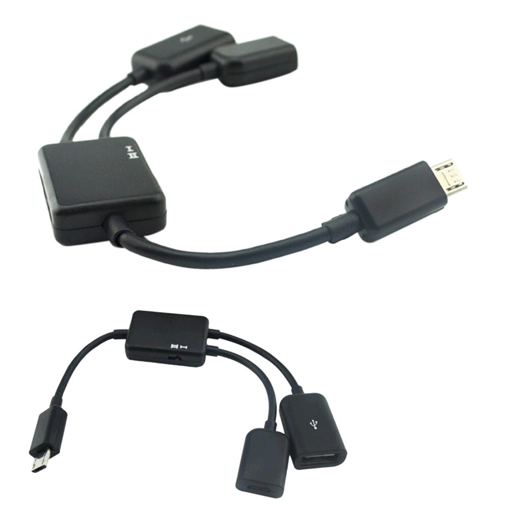 Ladung Tastatur Schwarz 0,2 M TV OTG Splitter 2 in 1 dauerhaft Mikro USB Adapter Kabel Verbinden Transfer Multifunktions