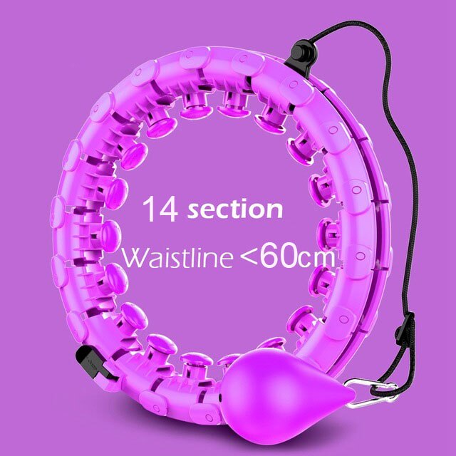 Thin Waist Smart Sport Rings Detachable Adjustable Auto-Spinning Circle Abdominal Exercise Gym Fitness Equipment Home Training: Purple-60cm