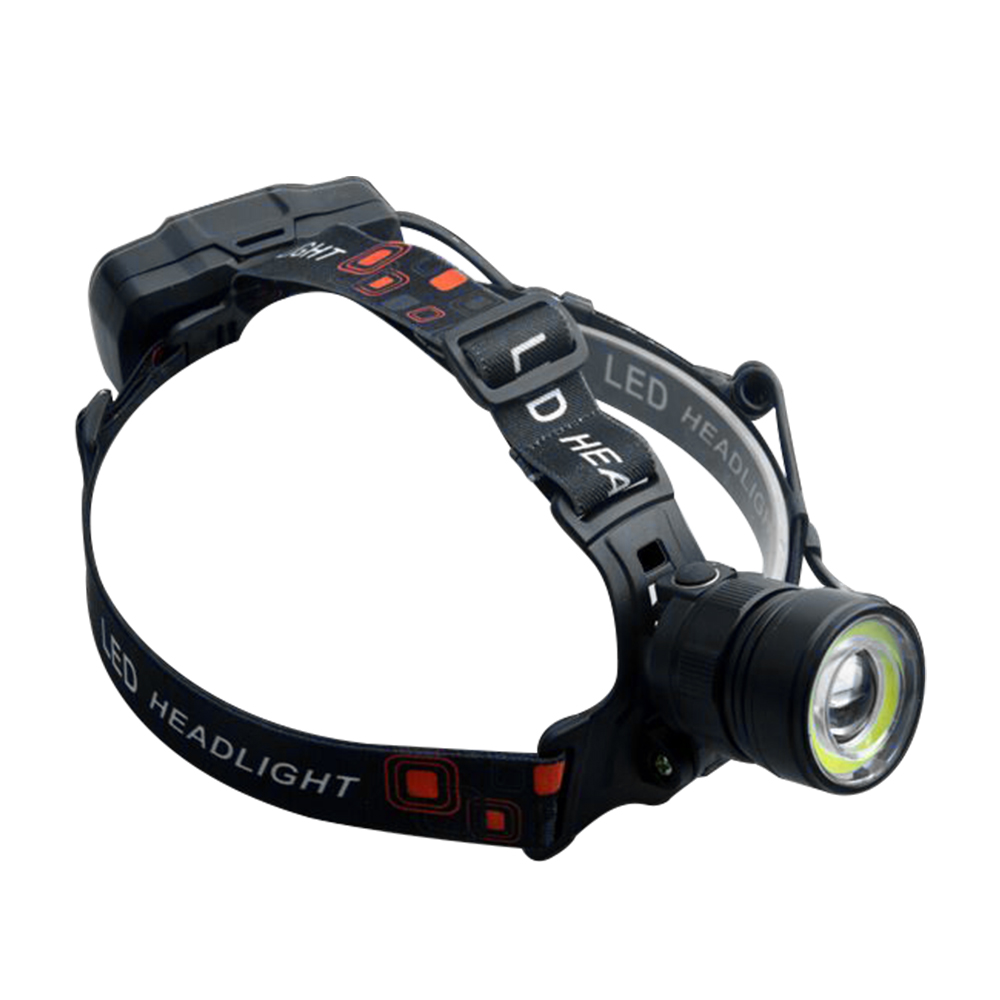 BORUiT-linterna frontal LED COB potente con zoom, recargable por USB, resistente al agua, para acampar, linterna de pesca