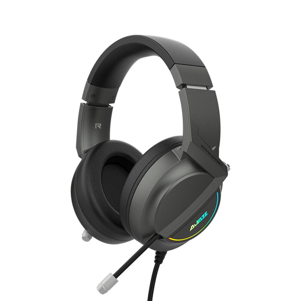 Ajazz  ax365 7.1- kanaals surround gaming headset met ruisonderdrukking, intrekbare microfoon, hoofdtelefoon, oordopjes, zachte oorschelpen, 50mm drivers: Zwart