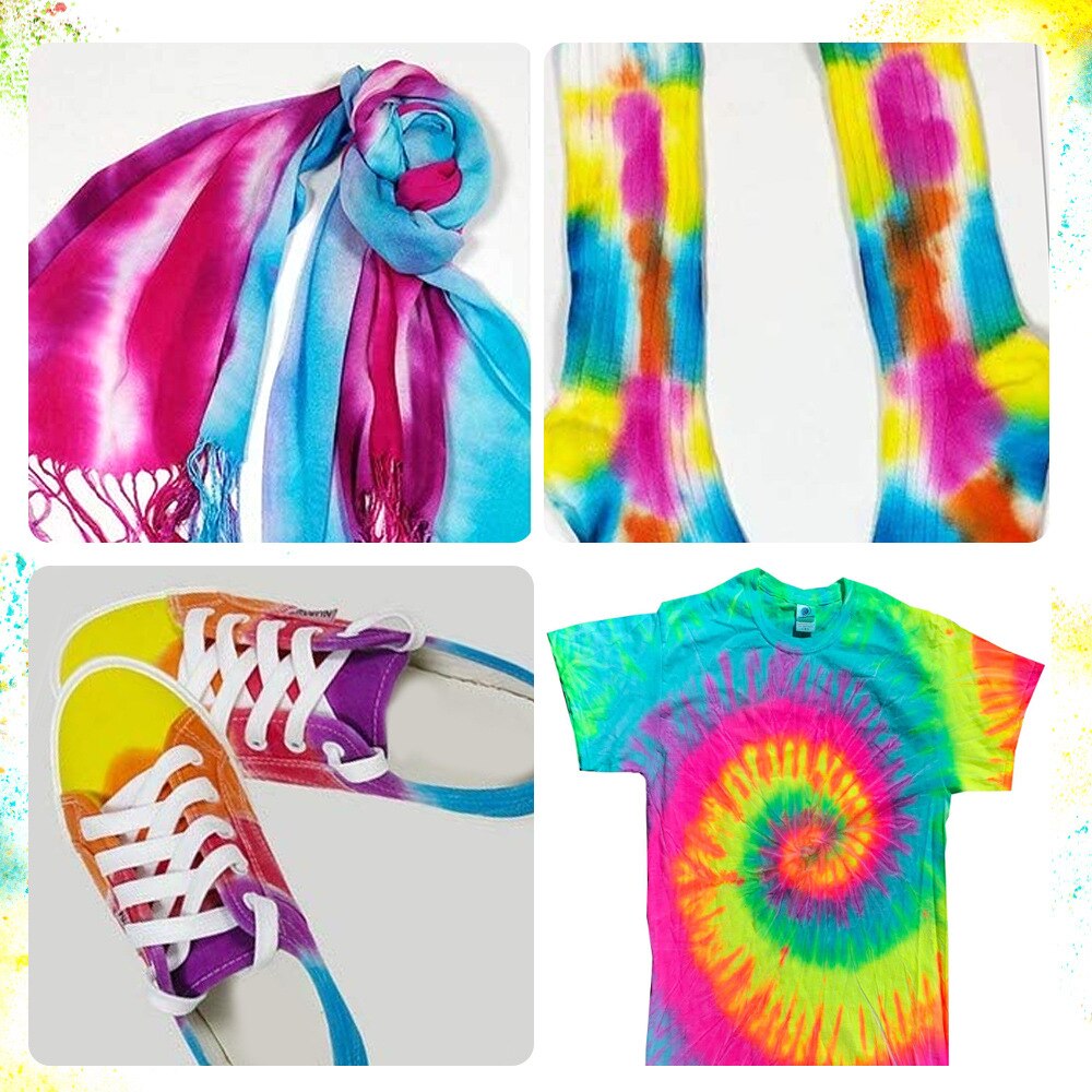 24 Colors Tie Dye Kit Non-toxic DIY Garment Graffiti Fabric Textile Paint Colorful Clothing Tie Dye Kit Pigment Set Home Decor
