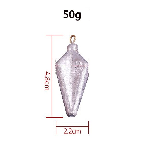 De plomo de 40g, 50g, 60g, 80g, 100g, 120g, 150g, plomo de cuatro esquinas, peso de plomo, tiro dividido en línea, aparejos de pesca, accesorios de gancho 1 pieza: 50g