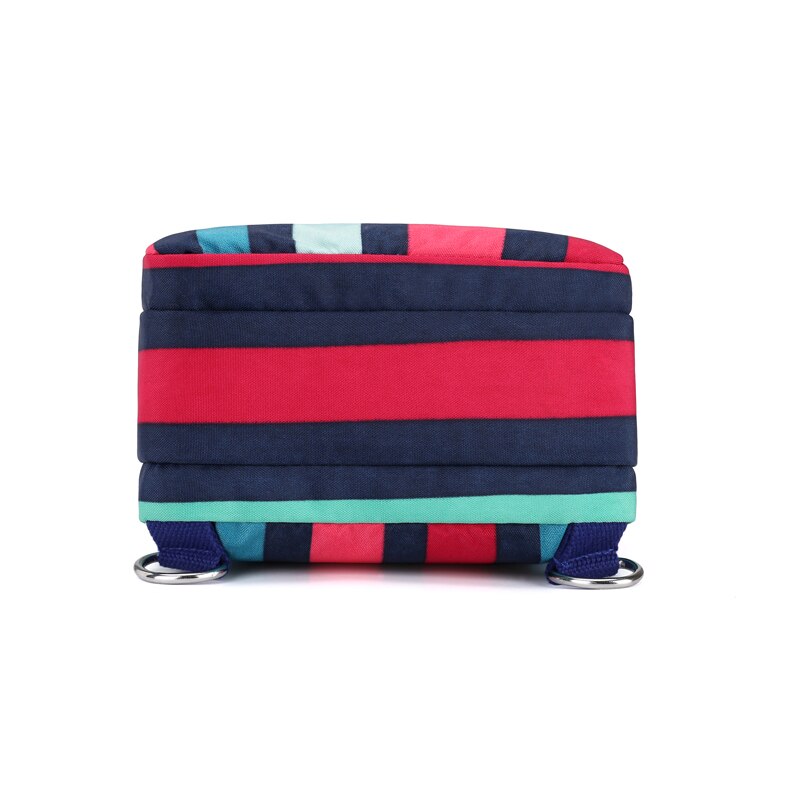 Jielshi kvinner mini-ryggsekk klassisk stripemønster nylon kvinnelig skulder- og crossbody-vesker multifunksjonsveske for unge jenter