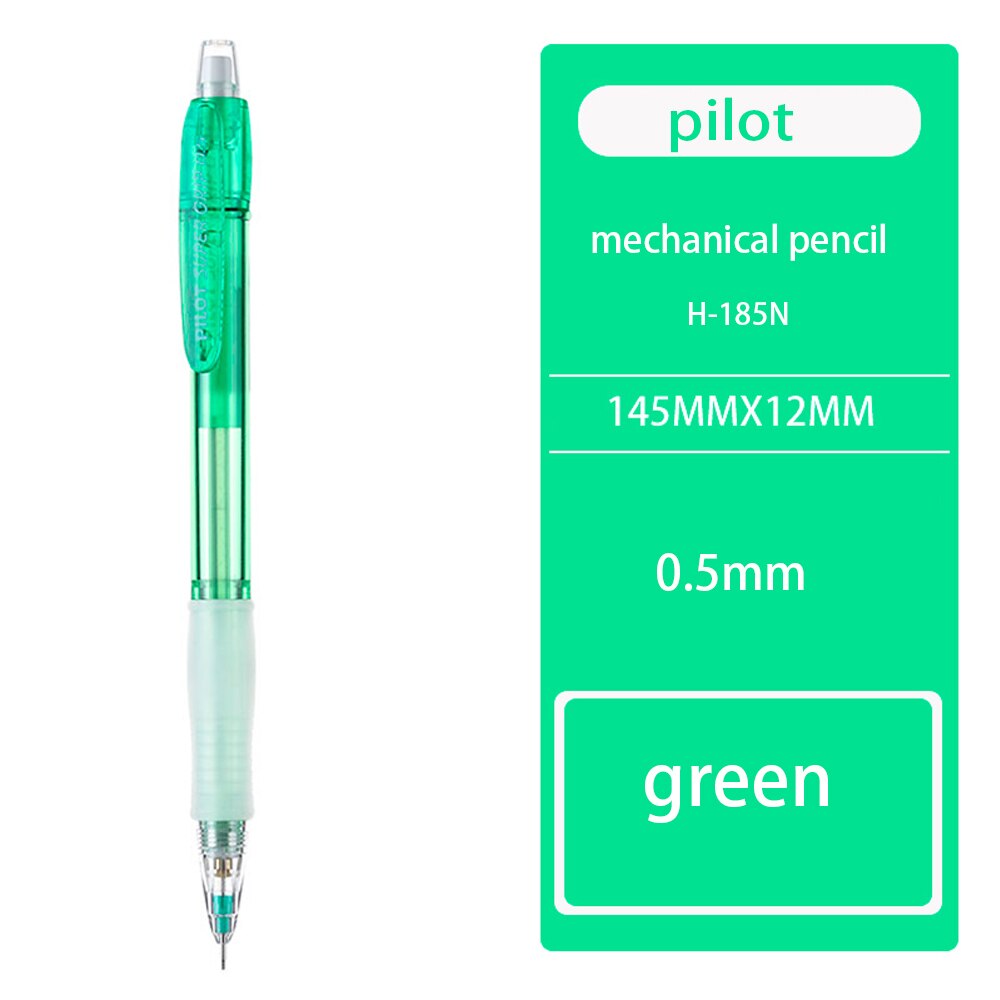 Japan PILOT H-185N mechanical pencil color transparent rod 0.5mm retractable mechanical pencil for students: green