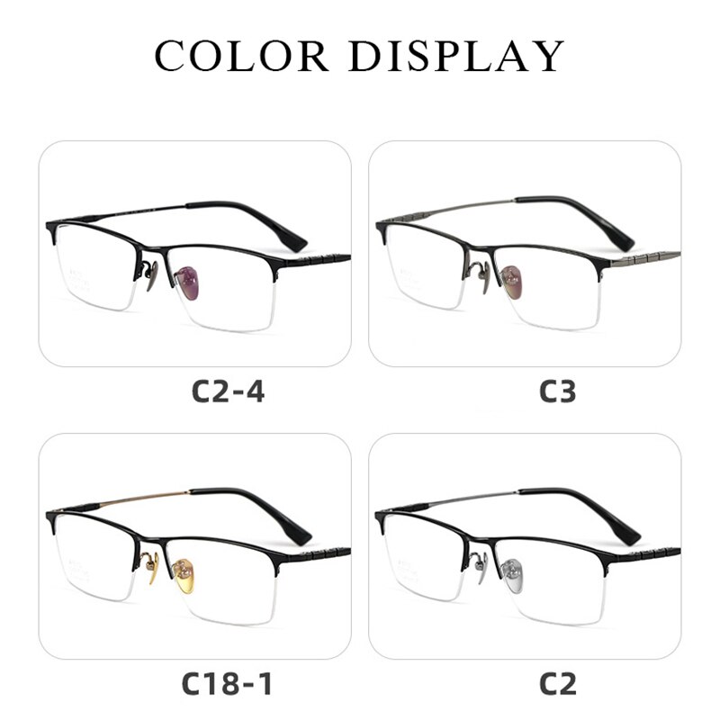 Montura de gafas de titanio puro para hombre, gafas graduadas de , a la , estilo de negocios, T8607T