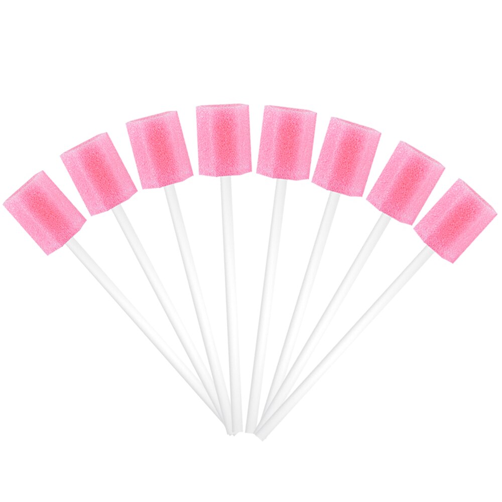 100pz Usa E Getta Igiene Orale Spugna Tampone di Pulizia Dei Denti Bocca Tamponi con Il Bastone Spugna Testa di Pulizia più pulito Tampone