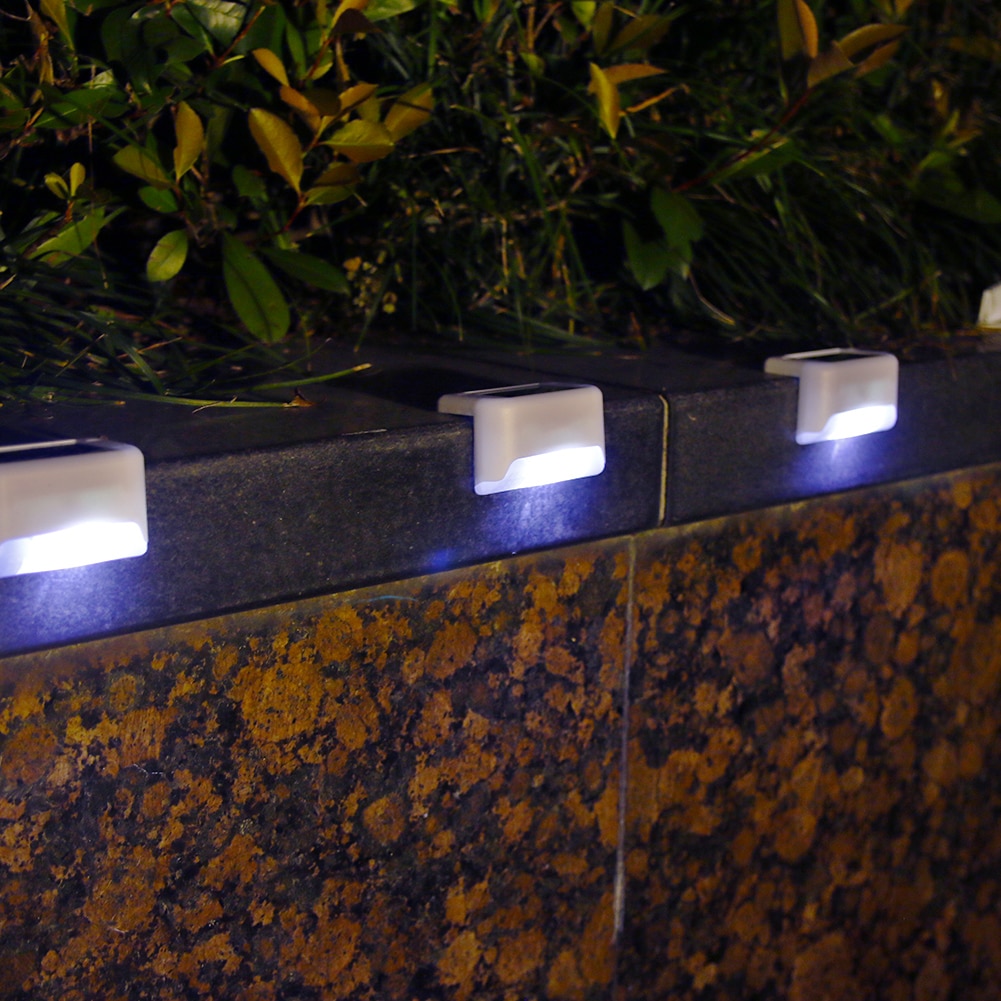 4pcs Path Stair LED Solar Lights IP65 Waterproof Outdoor Garden Yard ...