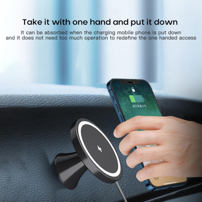 Magnetische Wireless Car Charger Mount Voor Iphone 12/12 Mini/12 Pro 15W Max Snelle Lading Airvent Mount magsafe Auto Telefoon Houder