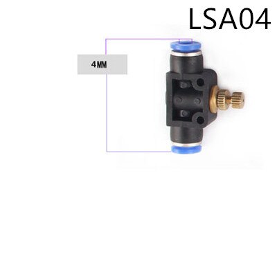 Lsa 1pc rørledningsregulerende strupeventil pa  sa 4/6/8/10/12mm sylinder luftrørkilde pneumatisk trykk inn fittings: Lsa 04