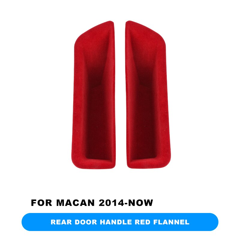 Rood Zwart Auto Interieur Deurklink Organizer Fluwelen Flanel Armsteun Opbergdoos Vat Voor Porsche Macan Auto Styling Accessoires: rear red Flannel