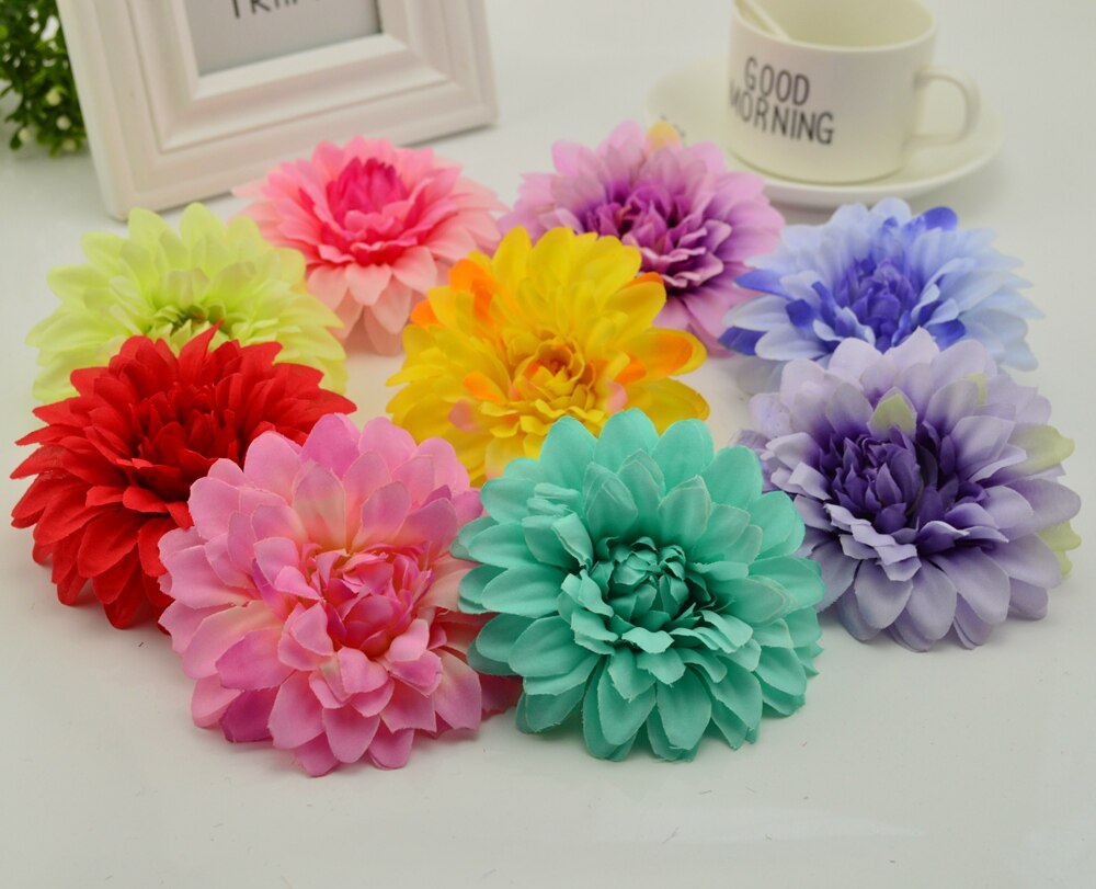 10 stuks kunstbloemen goedkoop voor bruiloften, banketten, huisdecoratie, doe-het-zelf krans, handgemaakte bloemkunst, zijden gerbera, chrysanthemum