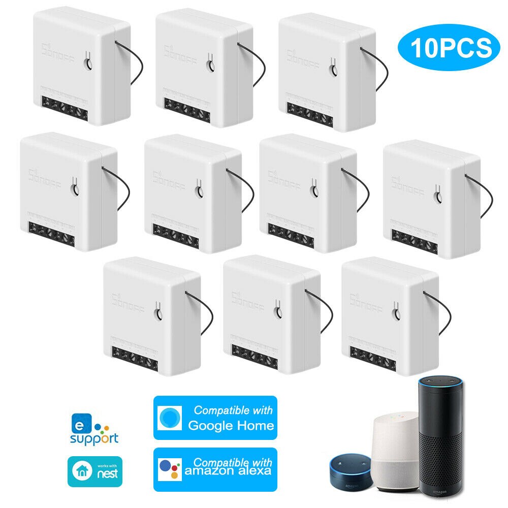 Itead Sonoff MINI interruptor inteligente DIY pequeño Control remoto interruptor Wifi compatible con un interruptor externo trabajo con Alexa Google A casa