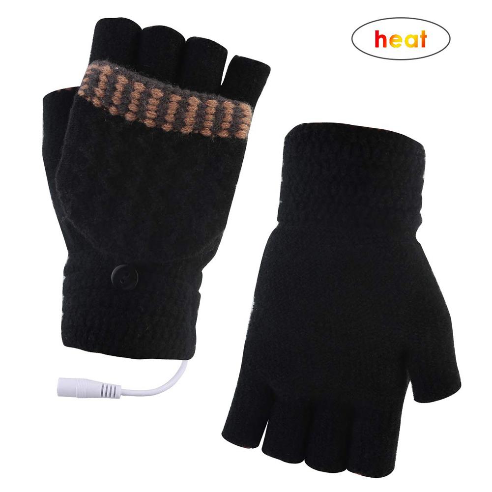 Gants Chauffants USB Neutres D'hiver Réglables Pour écran Tactile, Gants D'ordinateur Portable, Gants En Laine Tricotée Chaude Pour Temps Froid Pour Homme Et Femme