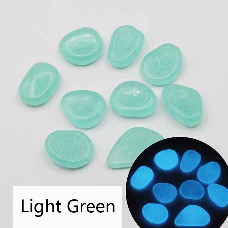 50Pcs Glow In The Dark Tuin Steentjes Glow Stones Rocks Voor Loopbruggen Tuinpad Patio Gazon Yard Decor Lichtgevende stenen Jardin: Light Green