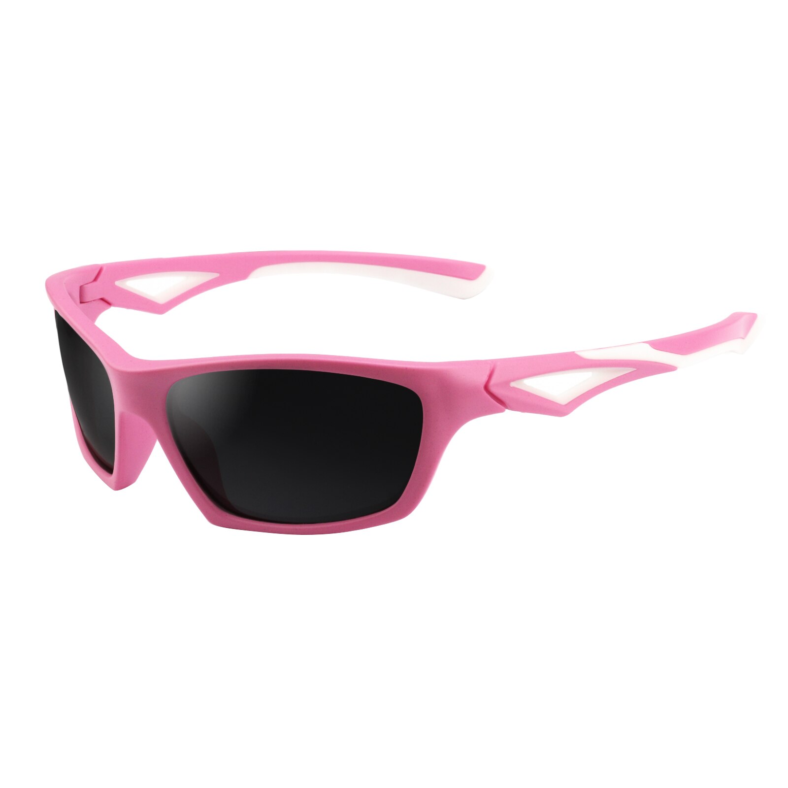 Kids Polarized Sunglasses TR90 Unbreakable Flexible Sport Glasses UV Protection for Boys Girls Age 3-10 Child Eyewear UV400: PInk White l Black