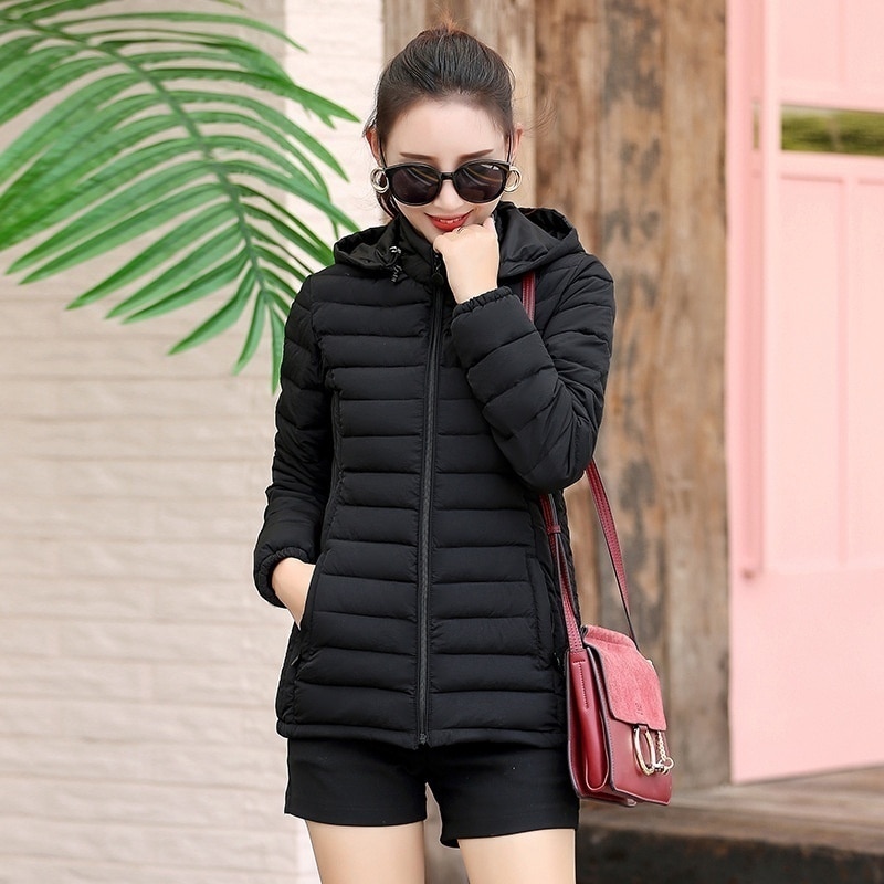ZOGAA Women Winter Keep Warm Hooded S-5XL Quilty Puffer Jacket Tide Padded Jacket Coat Winter Puffer Jacket Coat