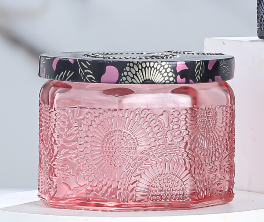 Contenedor de fabricación de velas de aromaterapia artesanal, vela de aromaterapia casera, tarro de vela blanca, taza de vela de nicho, frasco de vidrio, Cactus: pink 7.2x5cm