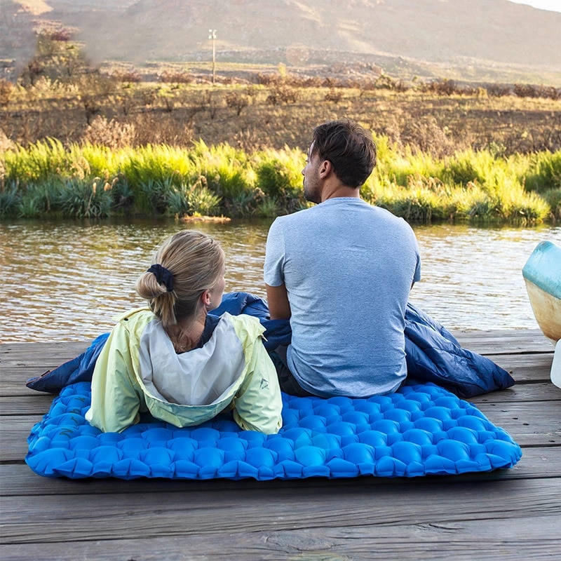 Rooxin Ultralight Camping Mat Inflatable Mattress 2 People Sleeping Pad Waterproof Pad Thickened Camping Mat Air Inflatable bag