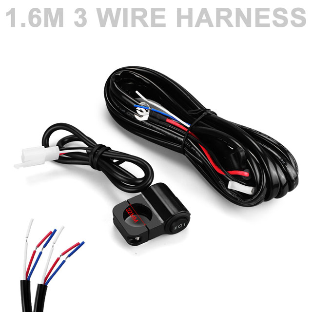 Motorcycles LED Fog Light U7 headlight spotlight Wiring Harness Wire On- Off Switch 12V For Motorcycle Motorbike Fog Led Light: 1.6M