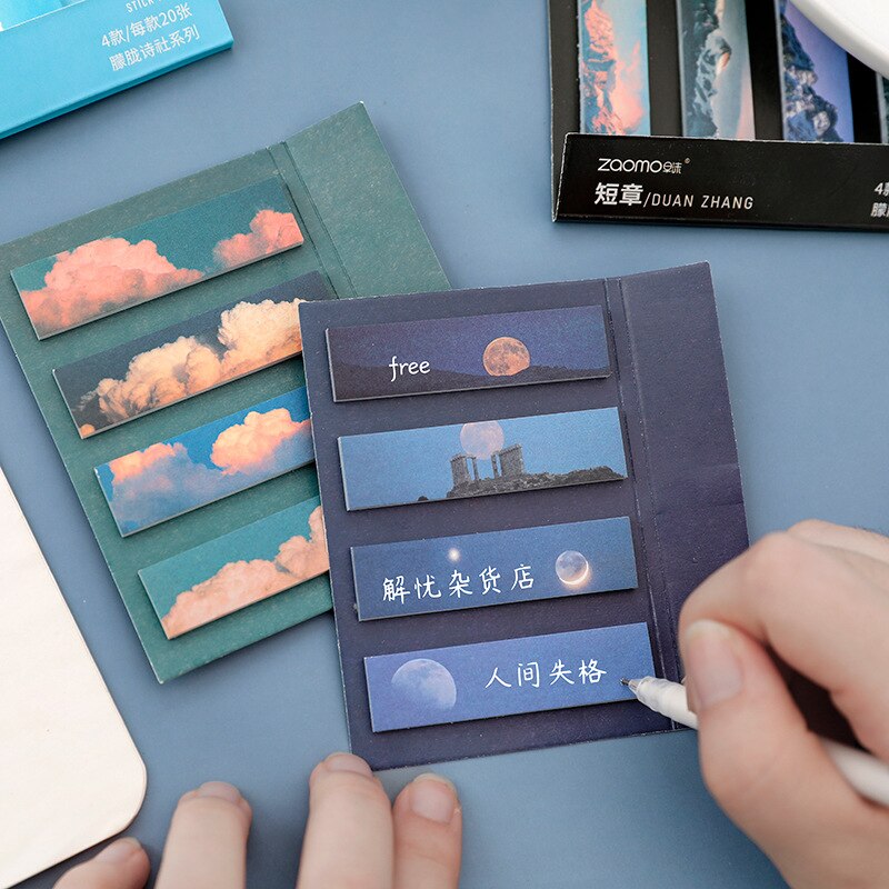 20Pcs Ins Maan Pads Sky Notes Sticky Notes Kantoor... – Grandado