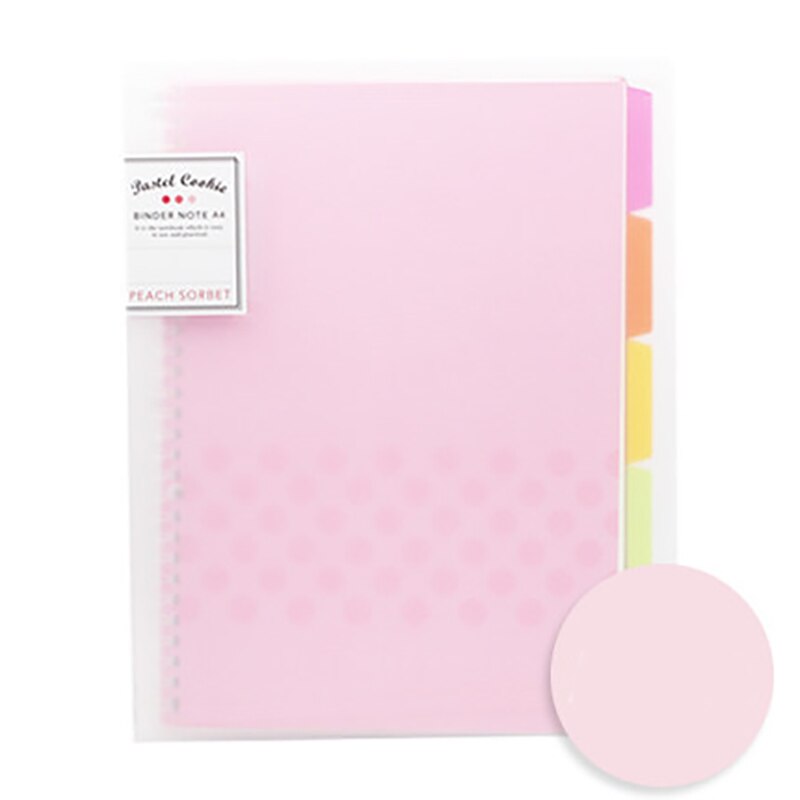 Loose Leaf Inner Core Macaron Note Boo Office School Supplies Ring Binder A5 B5 Notebook Diary Plan Binder: A4 pink RUCP10P