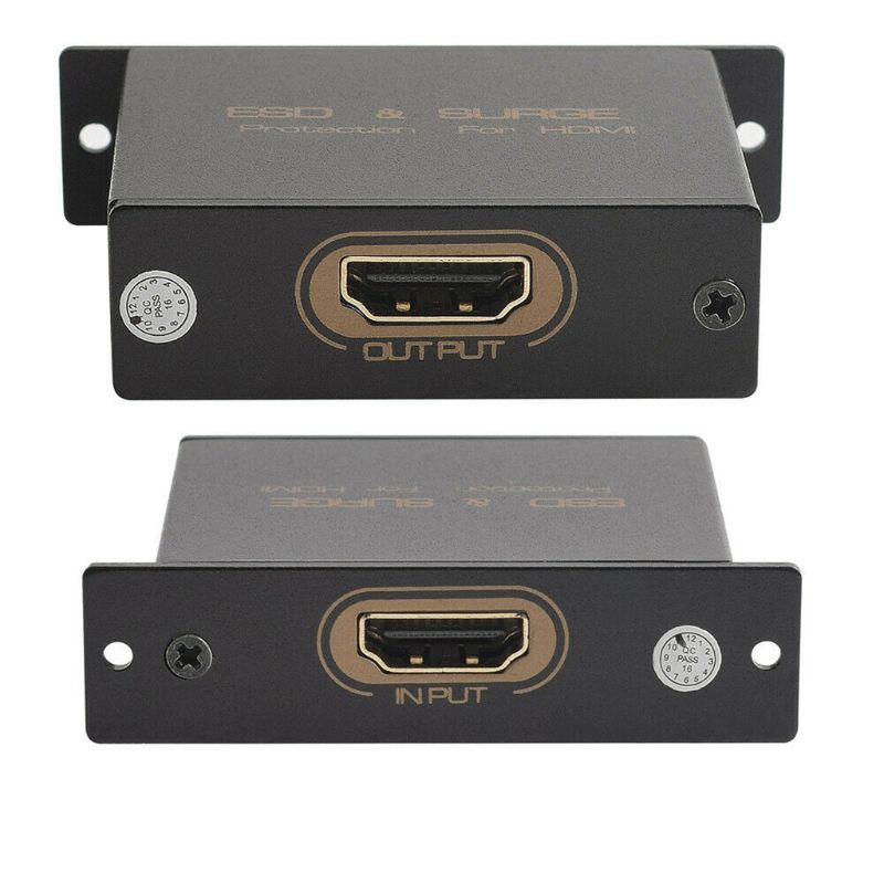 Durable Black HDMI Surge Protector Protection HDMI Against ESD Power Surge with Wire Accessories