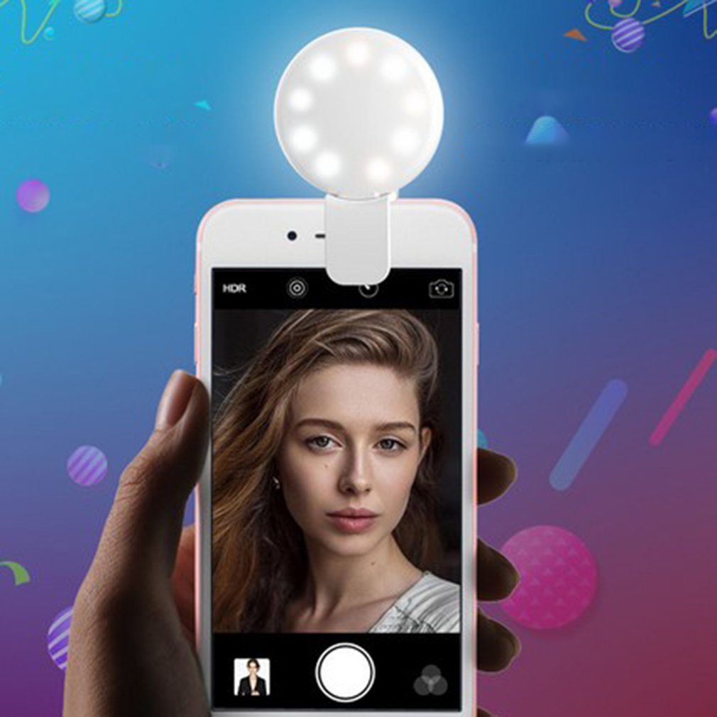 Universal- Mini Tragbare Runde Verschönerung Selfie Telefon Weiche Füllen Licht Live LED Für Mädchen Drei Getriebe Füllen Licht