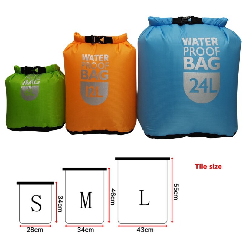 6L/12L/24L Waterproof Dry Bag Water Resistance Bag Pack Sack Swimming Rafting Kayaking River Floating Sailing Trekking Canoing