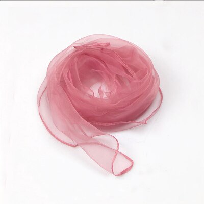 Sparsil Vrouwen Zomer Lente Transparante Vierkante Sjaal Effen Kleur Hoofd Dragen Dunne Chiffon Sjaals Mode Organza Wraps70cm * 70Cm: Skin Pink