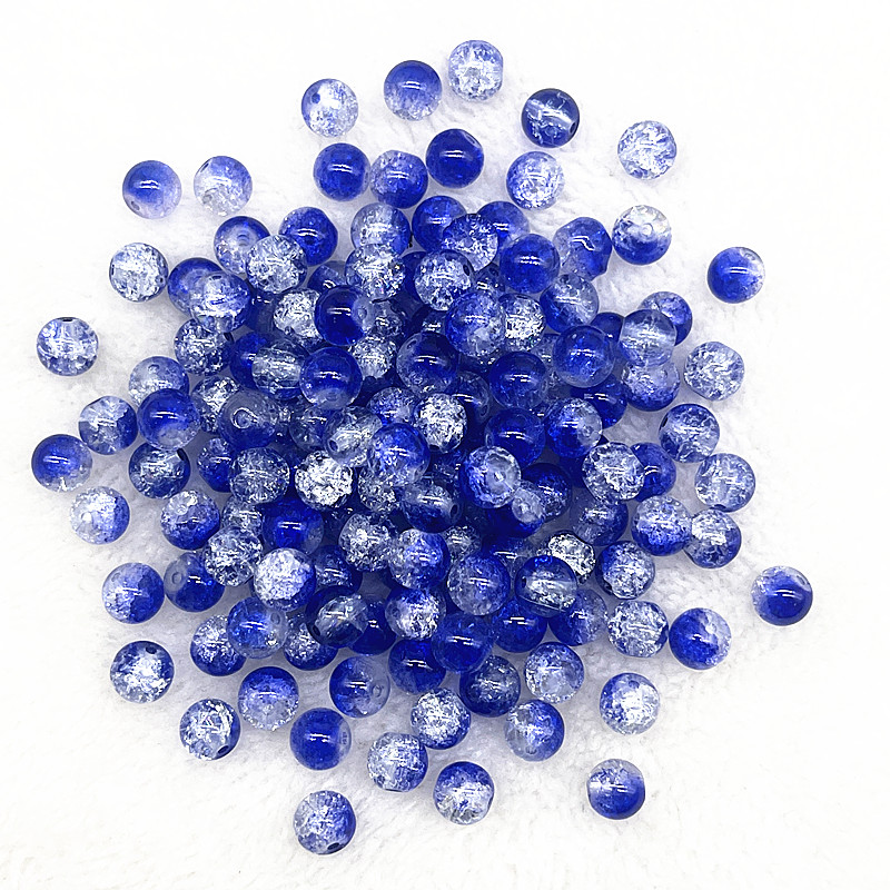 4mm 6mm 8mm Round Glass Crackle Beads Loose Spacer Beads for Jewelry Making Diy Handmade Necklace Bracelets Accessories