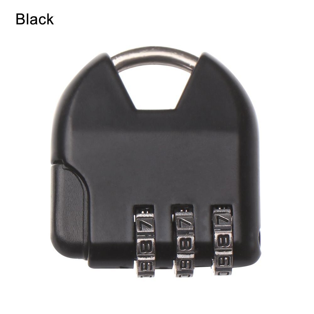 Mini 3 Dial Digit Number Code Password Combination Padlock Diary Protector Security Travel Safe Lock Padlock Luggage Lock of Gym: Black