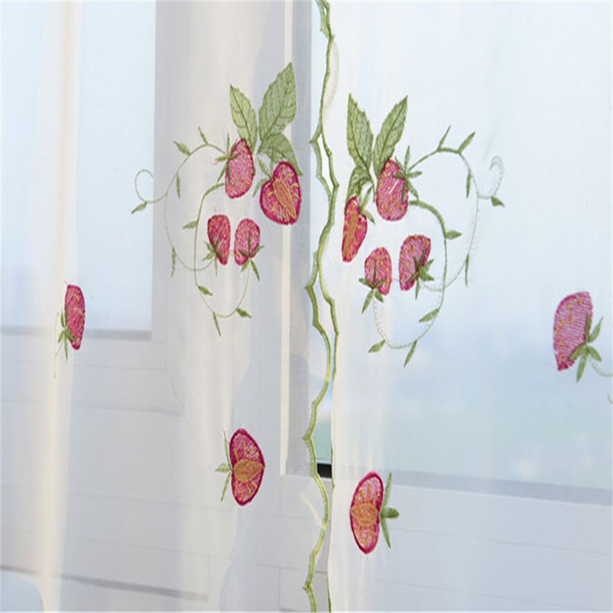 Nul aardbei bloem tule eindproduct raamschermen gordijn goedkoop goedkoop kopen  b777