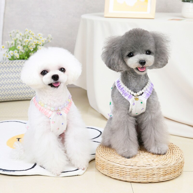 Vêtements d&#39;été pour chien, jupe, Costume, petit, chiot, fraise, cœur, gilet, chat, yorkshire, caniche, poméranien, 2022
