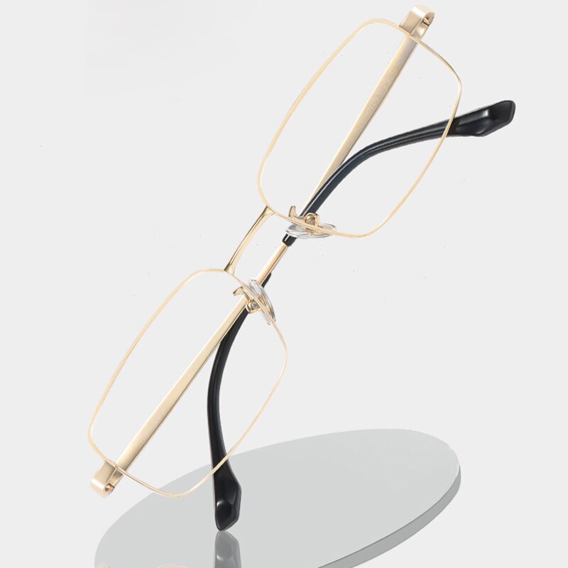 Men Pure Titanium Glasses Frame with Recipe Full Rim Man Optical Prescription Eyeglasses Rectangular IP Electronical Plating