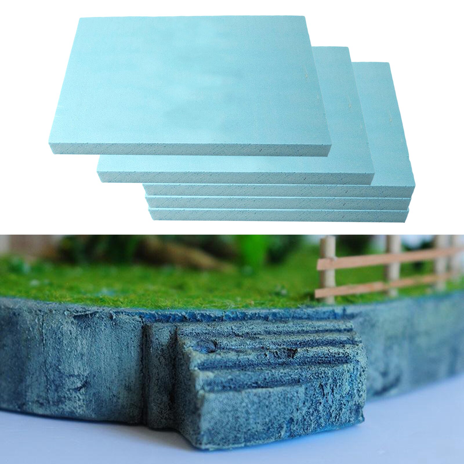 5 stk skumplate hobbyskum 30cm x 20cm x 2cm stk blå skumplate diy-modell byggesett