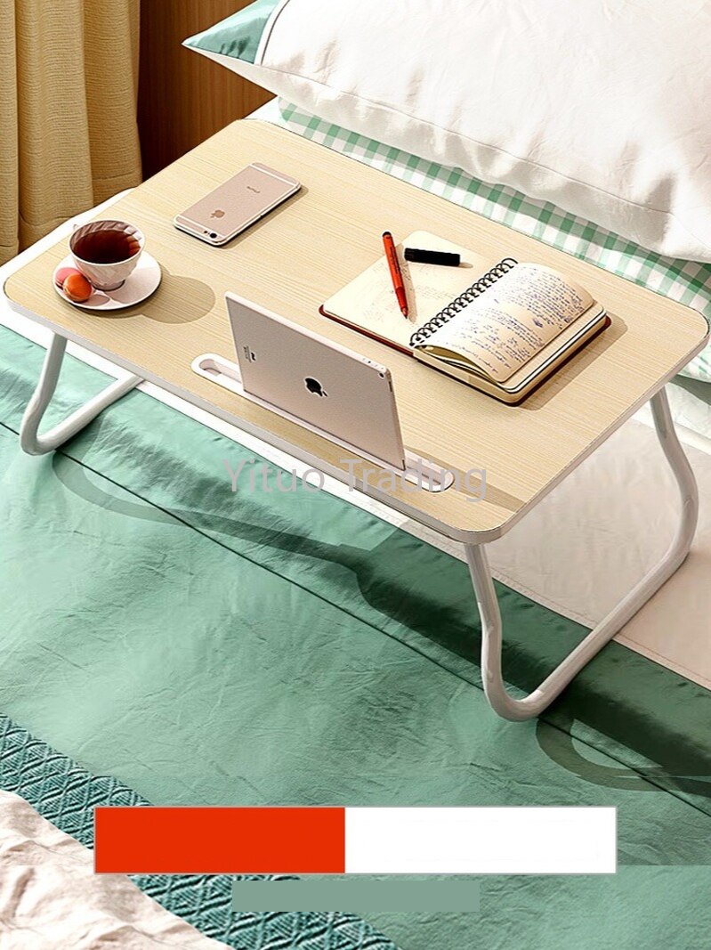 MDF Table, Fiberboard Small Dormitory Computer Bed Desk, Artificial Board Student Folding Small Table, Bedroom Seating