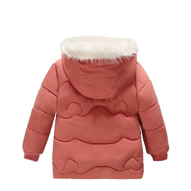 Meisje Katoenen Gewatteerde Jas Kinderen Pluche Hooded Down Lange Jas Meisje Baby Winter Verdikte Lange katoenen Jas