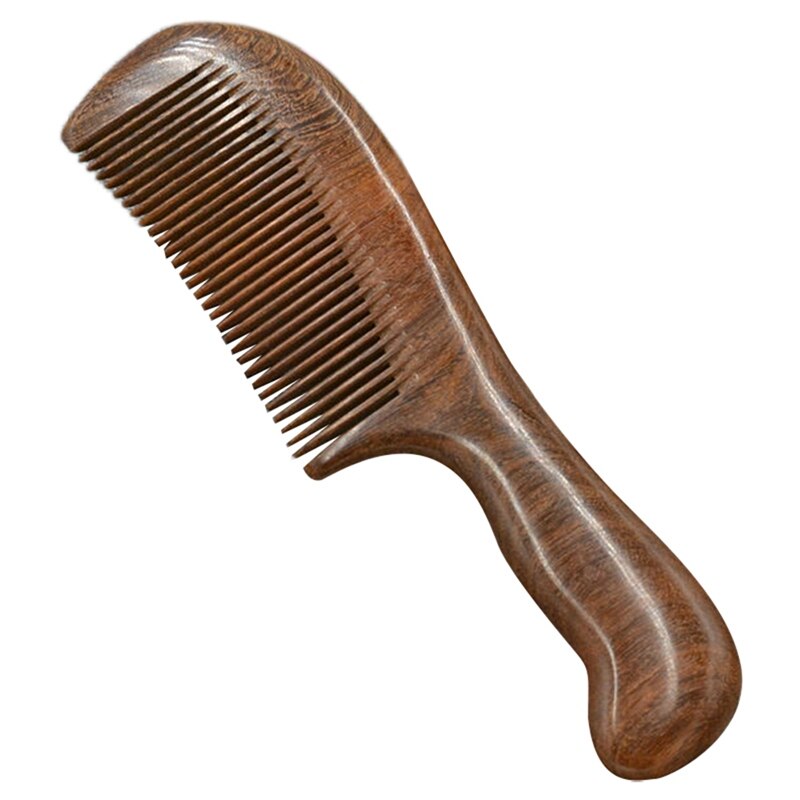 Sandalwood Wide Tooth Comb Curly Hair Portable Coarse Tooth Wooden Comb Hair Massage Tool: fine teeth