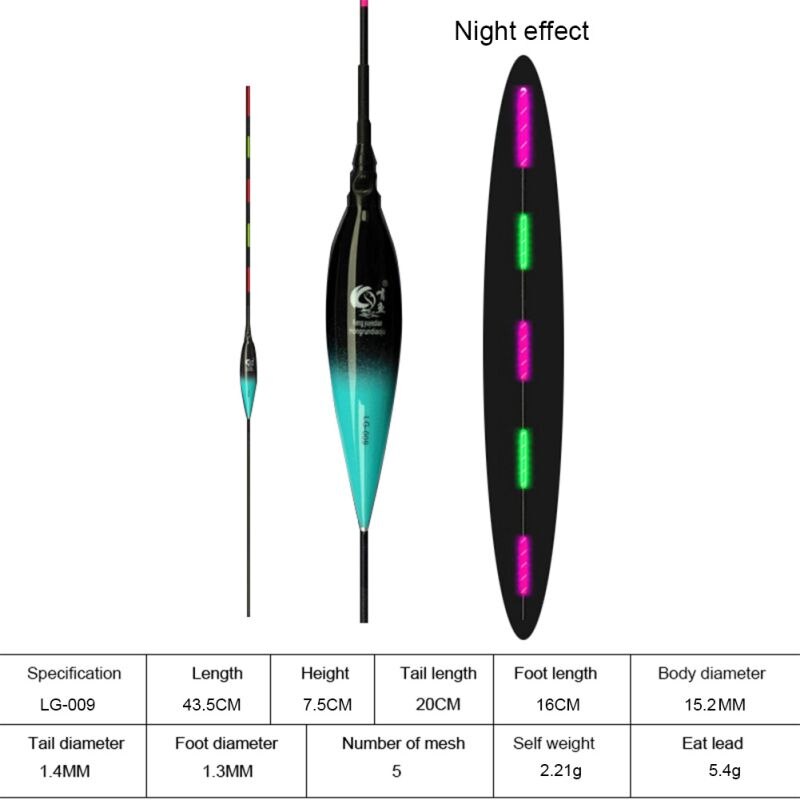 Day Night Fishing Float Waterproof Cool Light Electronic Floats Luminous Buoy Outdoor Fish Supply: A9