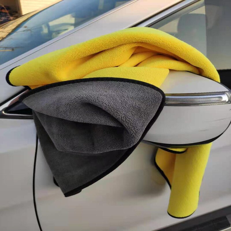 Serviette de bain en molleton de corail haute densité, 60x160cm, Double couche, velours Double face, pour le nettoyage et le polissage de la voiture