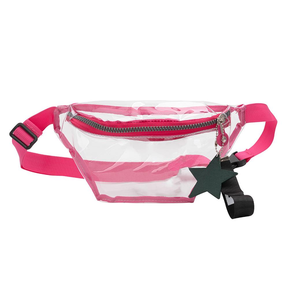 Clear PVC Transparent Fanny Pack For Women Waist Bag Girls Crossbody PVC Shoulder Bags Messenger Bags Bolsa Femenina: Type A Red