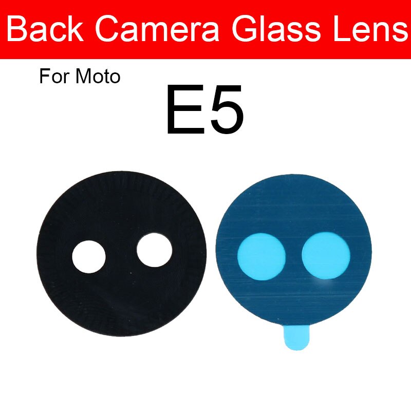 Bageste kameraglasglas til moto motorola  e4 e5 e6 x4 play plus ydre kameralinser stort kameralinseglasdæksel + klistermærke: E5
